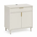 Beige MDF Kommode mit Schublade und Türen
