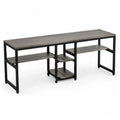 Schreibtisch mit Regalen aus Holzwerkstoff und Metall 200x60x76 cm