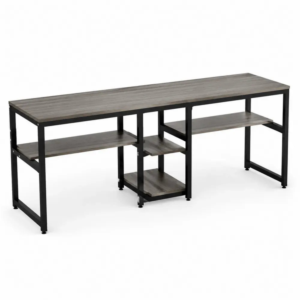 Schreibtisch mit Regalen aus Holzwerkstoff und Metall 200x60x76 cm