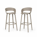 2er Set Barhocker mit Lehne aus Polypropylen in Beige 75 cm