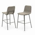 2er Set Barhocker mit Stoffbezug und Metallrahmen, Hellgrau, 105cm