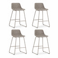 4er Set Barhocker Rattangeflecht Grau Metallgestell