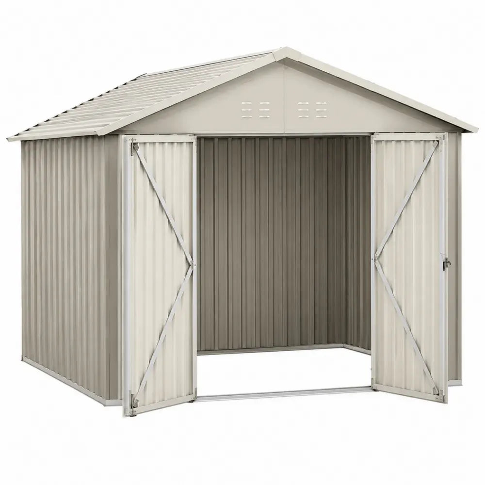 Metall-Gartenhaus mit Doppeltüren Beige 257x205x177 cm
