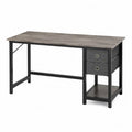 Schreibtisch mit Metallrahmen und MDF-Oberfläche, 120x60x75 cm, Grau/Schwarz