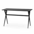 Rechteckiger Tisch Schwarz MDF und Stahl 120x60x75 cm
