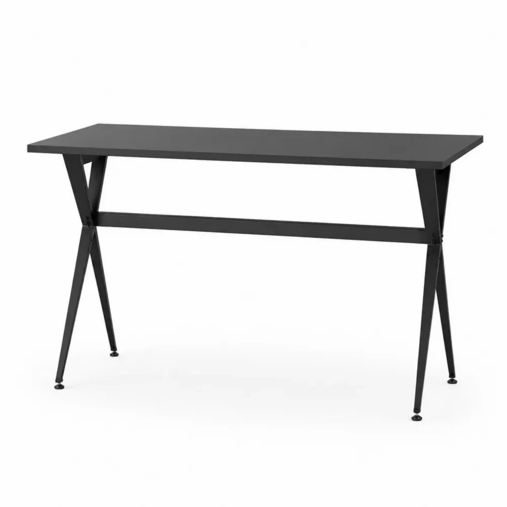 Rechteckiger Tisch Schwarz MDF und Stahl 120x60x75 cm