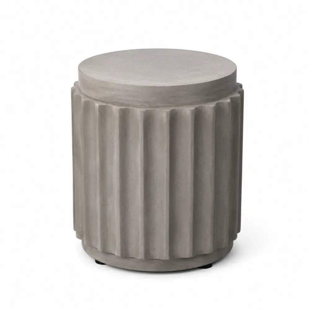 Runder Beton Beistelltisch Grau Ø 35cm Höhe 45cm