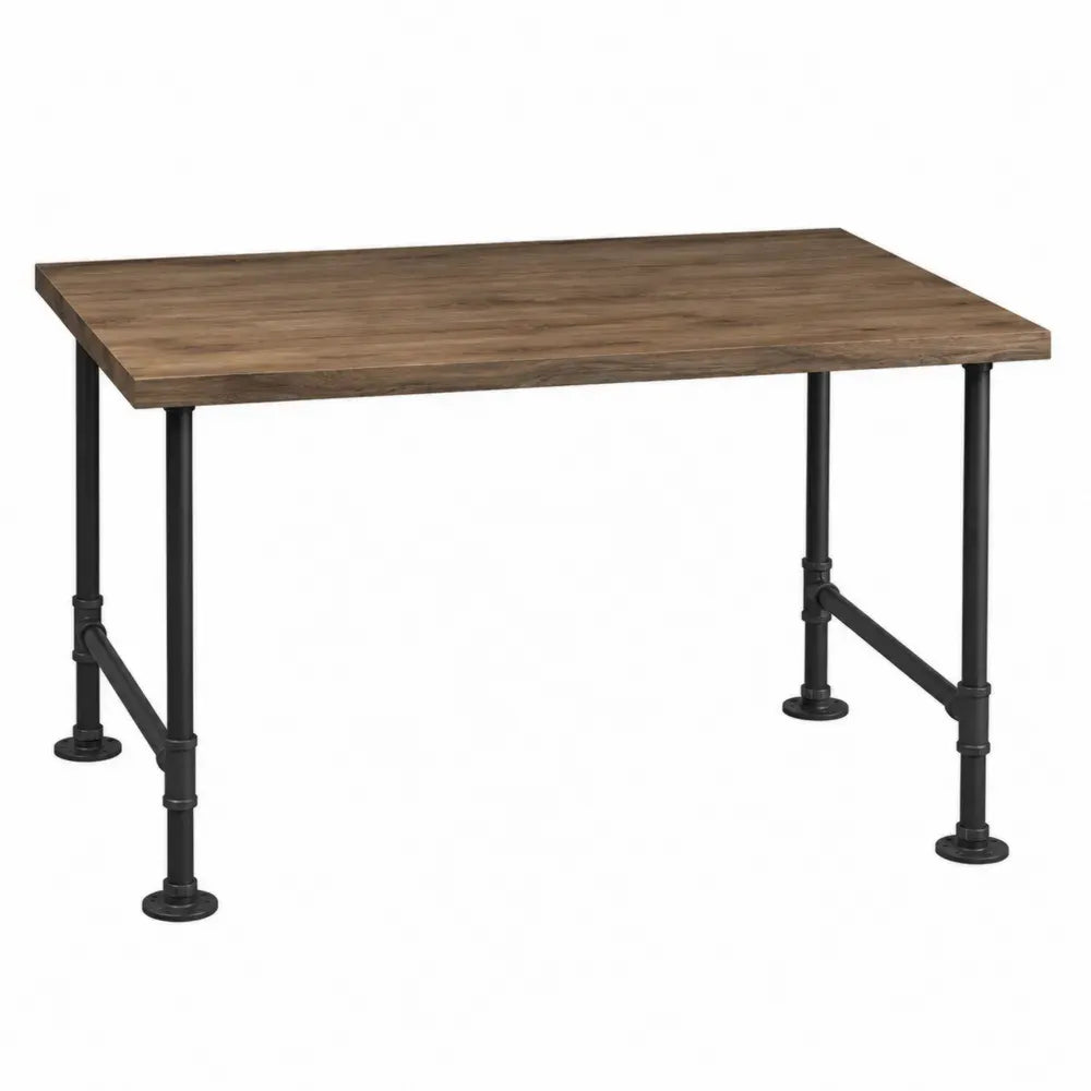 Holz Schreibtisch Rechteckig mit Metallbeinen