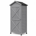Gartenschuppen Holz Grau Einzelne Tür 90 x 60 x 210 cm