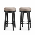 2er-Set Drehbare Barhocker aus Kunstleder und Holz