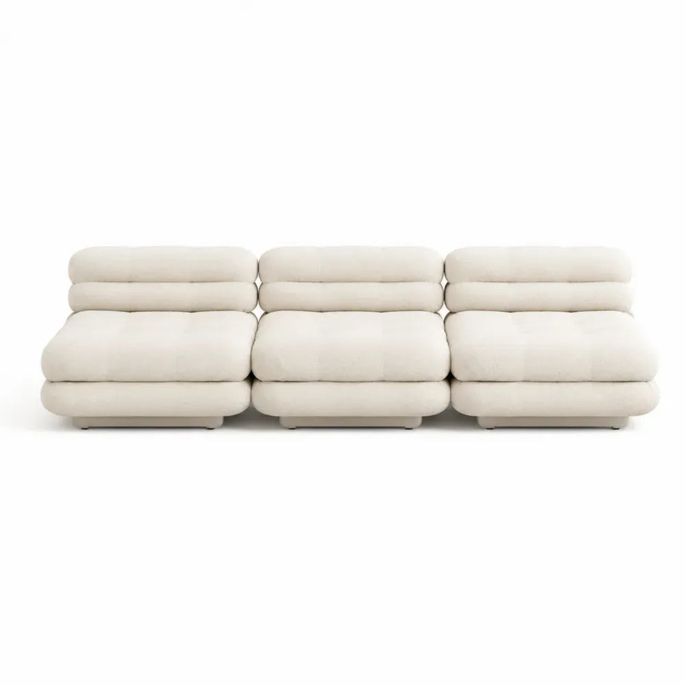 Modulares Stoff Sofa Set 3-teilig Beige