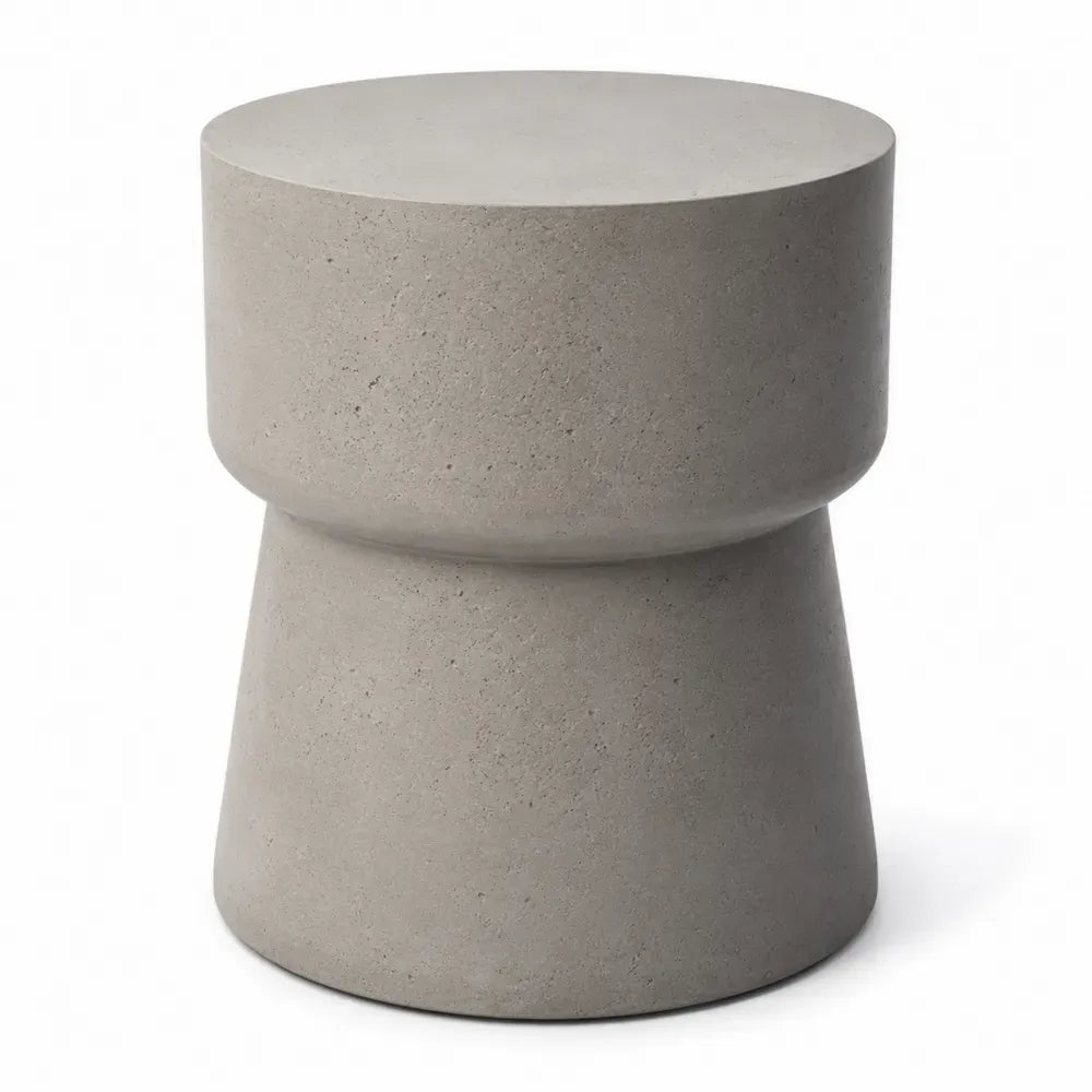 Runder Faserbetontisch Grau Ø38x45cm
