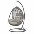 Rattan-Hängesessel mit Stahlrahmen Grau 195cm