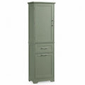 Hoher grüner Schrank aus MDF mit Metallgriffen 40x30x180 cm