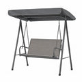 Gartenschaukelstuhl Metall Grau mit Polyester Dach 170x110x153 cm