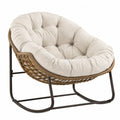 Papasan Sessel mit Baumwollkissen und Metallgestell