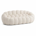 Ovales Sofa Beige Stoff 200x100x70 cm
