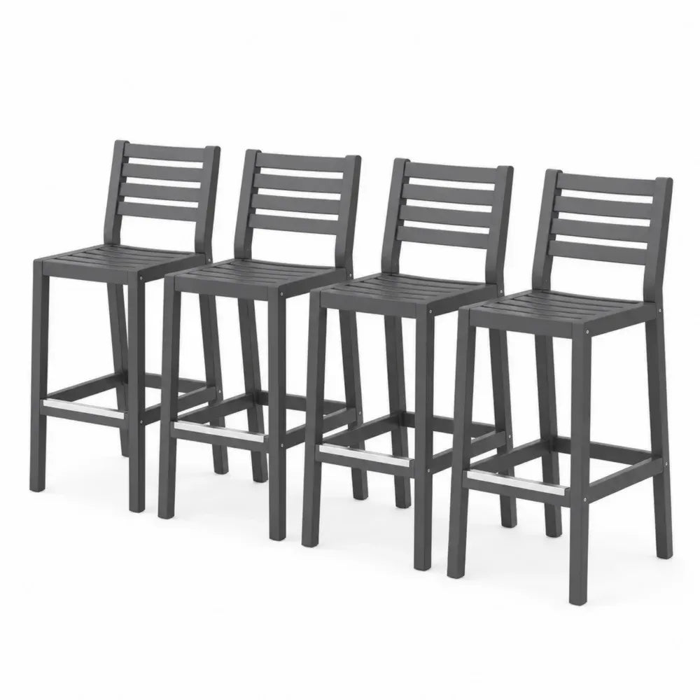 4er-Set Barhocker Aluminium Schwarz 40x40x110cm