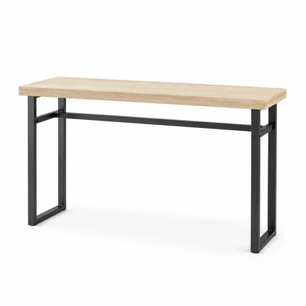 Konsolentisch Rechteckig Holzoptik Metall Schwarz 110cm x 35cm x 75cm
